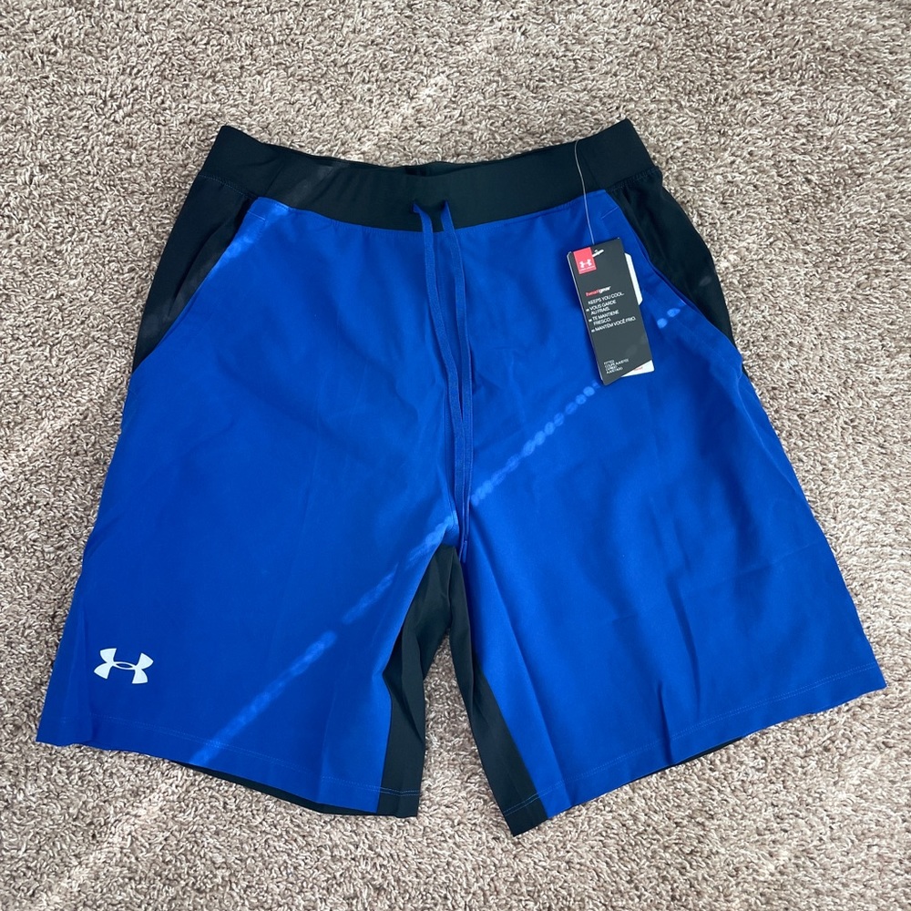 Under Armour 1351191-400 Men's Royal Blue Heatgear Athletic Running Shorts.